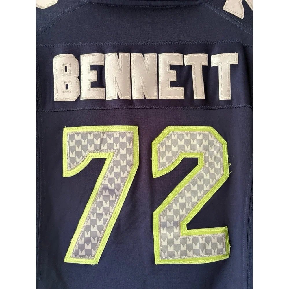 Seattle Seahawks On Field Jersey Bennett 72 Stitched Womens XXL
